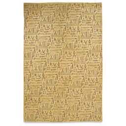 Lokta Paper - Art Supplies Print, Kraft Yellow and Black, 20" x 30"