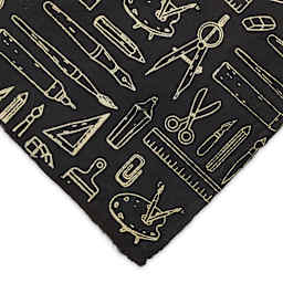 Lokta Paper - Art Supplies Print, Black and Cream, 20" x 30" close-up of corner