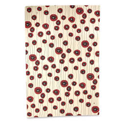 Lokta Paper - Bloom, Red, Black and Cream, 20'' x 30''