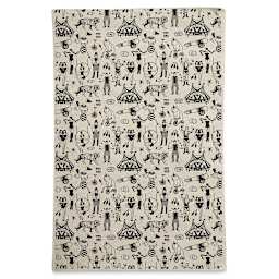 Circus Print Lokta Paper - Black and Cream, 20" x 30" (full sheet)