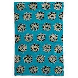 Lokta Paper - Batik Evil Eye, Turquoise, 20" × 30"
