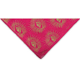 Eyes Print Lokta Paper- Gold and Magenta, 20" x 30" corner