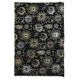 Celestial Print Lokta Paper- Black and Metallic, 20" x 30" (full sheet)