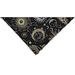 Celestial Print Lokta Paper- Black and Metallic, 20" x 30" (corner)