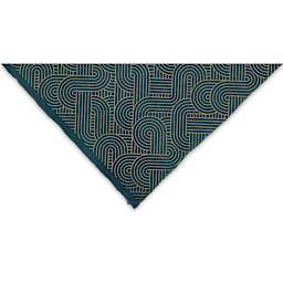 Geo Print Lokta Paper - Gold and Dark Teal, 20" x 30" (corner)