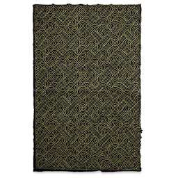 Geo Print Lokta Paper - Gold and Black, 20" x 30" (front of paper)