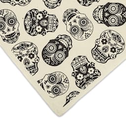 Lokta Paper - Sugar Skull, Black on Cream, 20" x 30"