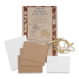 Books by Hand "Designed by Me" Blank Cover Bookbinding Kits - Mini Ribbon-Bound Albums, Ivory Pages