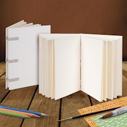 Books by Hand "Designed by Me" Blank Cover - 2 Finished Linen Tape Journals shown upright
