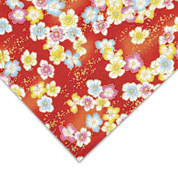 Aitoh Japanese Decorative Papers - Corner of Bouquet of Flowers pattern shown