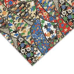 Aitoh Japanese Decorative Papers - Corner of Multicolor Birds and Flowers pattern shown