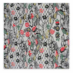 Aitoh Japanese Decorative Papers - Sheet of Birds pattern in Black and White shown