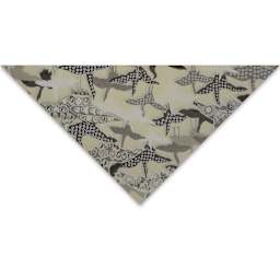 Aitoh Japanese Decorative Paper - Fly Cranes, Black/Grey/Cream 18-1/2" x 25"