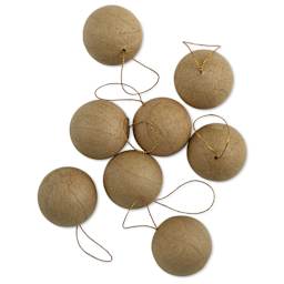DecoPatch Holiday Paper Mache Ornament - Hanging Spheres, Pkg of 8 - out of packaging