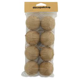 DecoPatch Holiday Paper Mache Ornament - Hanging Spheres, Pkg of 8 - front of packaging