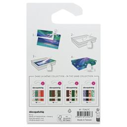 DecoPatch Foil Paper - Limited Edition, Northern Lights Christmas, Set of 4, 12" x 16" back of packaging