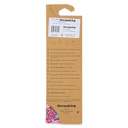 DecoPatch Decorative Papers - Red Floral, Pkg of 3, back of the packaging