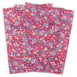 DecoPatch Decorative Papers - Red Floral, Pkg of 3, fanned out