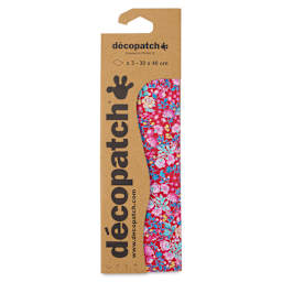 DecoPatch Decorative Papers - Red Floral, Pkg of 3, front of the packaging