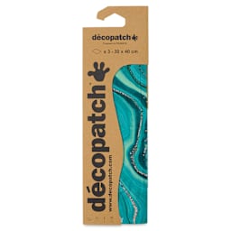 DecoPatch Decorative Papers - Turquoise Gem, Pkg of 3, front of the packaging