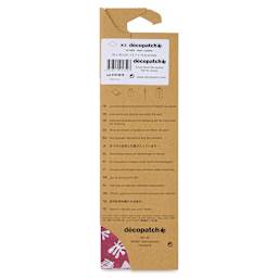 DecoPatch Decorative Papers - Maroon Tropical Floral, Pkg of 3, back of the packaging