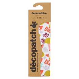 DecoPatch Decorative Papers - Lemon Tropical Floral, Pkg of 3, front of the packaging