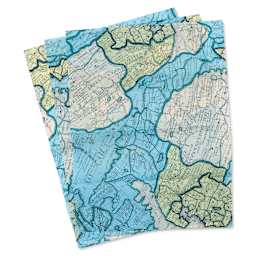 DecoPatch Decorative Papers - Map, Pkg of 3, fanned out