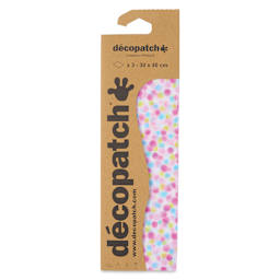DecoPatch Decorative Papers - Pink/Yellow/Blue Bubbles, Pkg of 3, front of the packaging