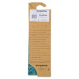 DecoPatch Decorative Papers - Blue Scales, Pkg of 3, back of the packaging