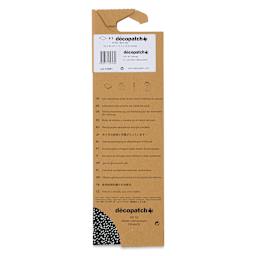 DecoPatch Decorative Papers - Black/White Drops, Pkg of 3, back of the packaging