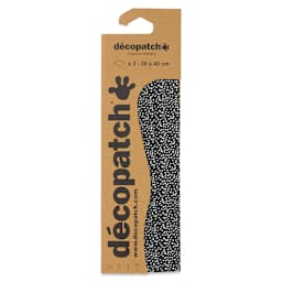DecoPatch Decorative Papers - Black/White Drops, Pkg of 3, front of the packaging