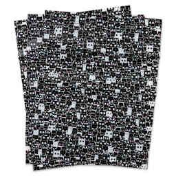 DecoPatch Decorative Papers - Black/White Cats, Pkg of 3, fanned out