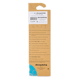 DecoPatch Decorative Papers - Blue with Circles, Pkg of 3, 12" x 16" - back of packaging