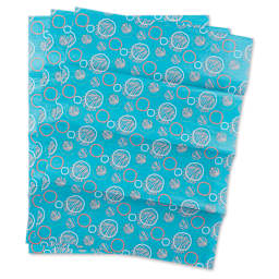 DecoPatch Decorative Papers - Blue with Circles, Pkg of 3, 12" x 16"