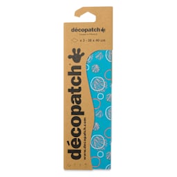 DecoPatch Decorative Papers - Blue with Circles, Pkg of 3, 12" x 16" - front of packaging