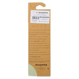 DecoPatch Decorative Papers - Green and White, Pkg of 3, 12" x 16" - back of packaging