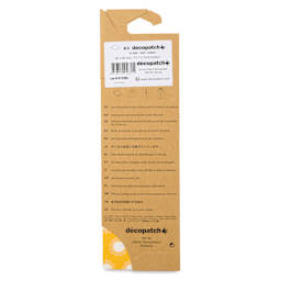 DecoPatch Decorative Papers - Yellow with Suns, Pkg of 3, 12" x 16" - back of packaging