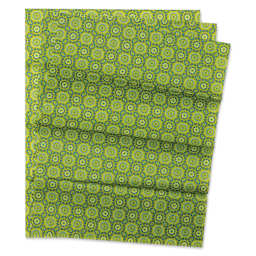 DecoPatch Decorative Papers - Green Cicles, Pkg of 3, 12" x 16"