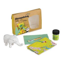 DecoPatch Paper Mache Elephant Kit, contents laid out