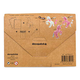 DecoPatch Paper Mache Unicorn Kit, back of the packaging
