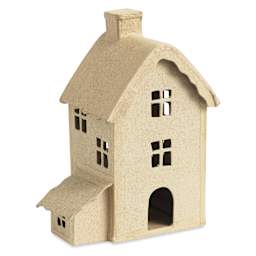 Decopatch Paper Mache House - Tall - front, angled right