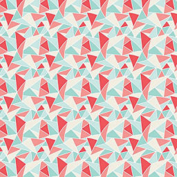 Cricut Joy Adhesive-Backed Deluxe Paper - Kaleidoscope, 4-1/2” x 12”, Package of 10, Sheets (Color swatch, Red/White/Blue/Cream triangles)