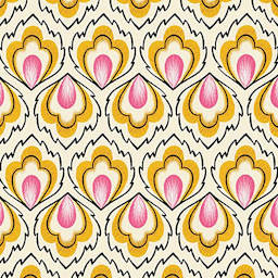 Cricut Joy Adhesive-Backed Deluxe Paper - By Design, 4-1/2” x 12”, Package of 10, Sheets (Color swatch, Yellow/Pink/Black Design)