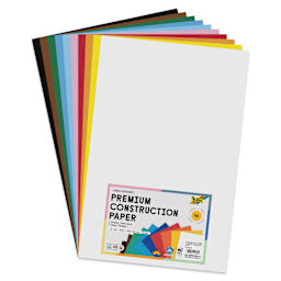 Folia Premium Construction Paper - Pkg of 50, Assorted, 12" x 18"