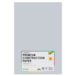 Folia Premium Construction Paper - Pkg of 50, Pearl Gray, 12" x 18", front of packaging