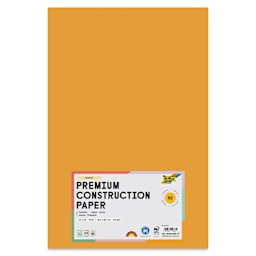 Folia Premium Construction Paper - Pkg of 50, Orange, 12" x 18", front of packaging
