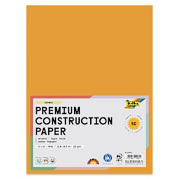 Folia Premium Construction Paper - Pkg of 50, Orange, 9" x 12", front of packaging