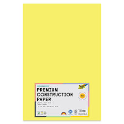 Folia Premium Construction Paper - Pkg of 50, Lemon, 12" x 18", front of packaging