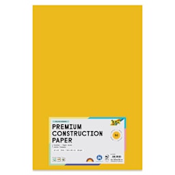 Folia Premium Construction Paper - Pkg of 50, Yellow Orange, 12" x 18", front of packaging