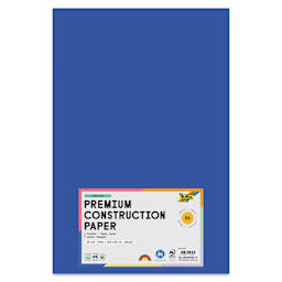 Folia Premium Construction Paper - Pkg of 50, Dark Blue, 12" x 18", front of packaging